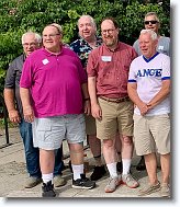 20220806_Phule_01_L * The Lange Gang 47th Reunion in front of Lange House. From left to right: Laugh Rat, Klein, Stillmonkey (hiding), Phule, Wild Bill Brearley, Schlenky, Billy. * 3106 x 3583 * (4.61MB)
